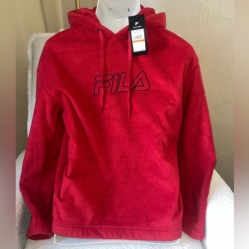 Fila Men's red fleece hoodie size small new with tags